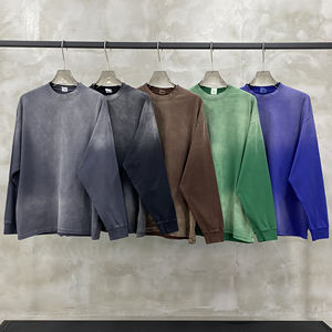 Venta al por mayor de ropa informal personalizada 100% algodón de gran tamaño Vintage lavado ácido sudaderas con capucha - Product Image 1