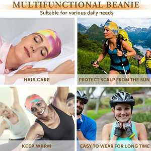 Gorro Unisex Tie Dye, Suave, Elástico, Ligero, Colorido, Informal, Transpirable, Personalizable, con Estampado Vibrante para Fiestas, Cómodo para Uso Diario - Product Image 5
