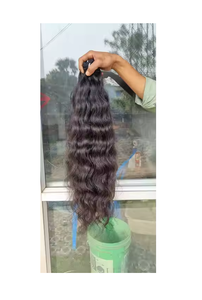 ช่อผมเรมี่แบบพรีเมี่ยมสำหรับแต่งผมสีดำธรรมชาติผิวหยักที่ปลายเรียบเนียน - Product Image 3