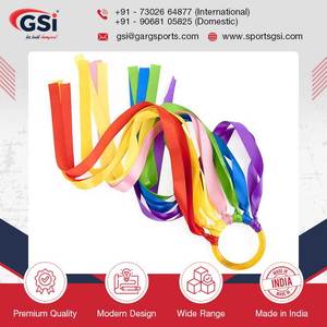 Anillo de Baile con Cintas de Origen Indio, con Anillo de Plástico y Cintas de Satén de Colores del Arcoíris para Danza y Gimnasia - Product Image 2