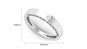 Anillo de Lujo para Mujer con Diamantes Naturales, Chapado en Rodio sobre Oro de 14K, Corte Brillante | 0.03Ctw - Product Image 2