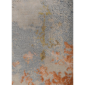 Alfombra Kavi Azul de Lana y Seda de Bambú Anudada a Mano, Unstring Srb(705(Fr)), Diseño Abstracto para Uso Doméstico - Product Image 3