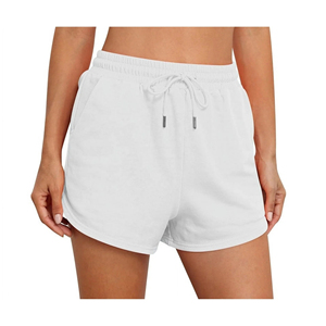 2025 Autumn New Style Womens Shorts 100% Pure Cotton Casual Shorts with Custom Logos for Ladies <b>Drawstring</b> Closure Womens Shorts - Product Image 3