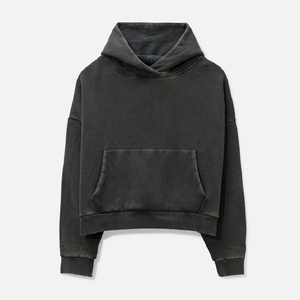 Sudadera térmica extragrande de algodón grueso con efecto vintage y lavado ácido para hombre, estilo francés, con opciones personalizables, venta al por mayor - Product Image 3