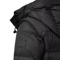 Chaqueta Acolchada Negra de Alta Calidad Hecha a Medida para Hombre, Chaqueta Acolchada con Capucha y Mangas Desmontables