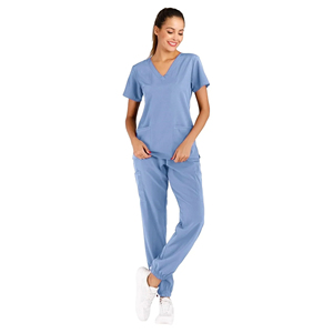 Conjunto de fregado elástico de algodón de primera calidad para mujer, uniforme de enfermera médica, pantalones para correr, ropa cómoda para Hospital - Product Image 5