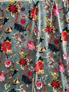 Vintage Floral Print Cotton Velvet Curtain Boho Drapes Style Floral Print Luxury Cotton Velvet Style Cotton Luxury Cotton Velvet - Product Image 6