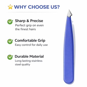 Pince à épiler professionnelle de qualité supérieure en acier inoxydable à pointe inclinée, écologique, durable, violette, pour une épilation précise - Product Image 6