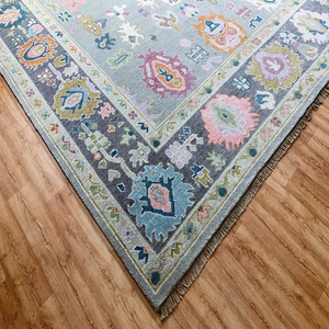 พรมขนสัตว์เปอร์เซียแท้นุ่มและมีชีวิตชีวาปรับขนาดได้จากอินเดียสำหรับห้องนั่งเล่นไม่ลื่นและซักได้ - Product Image 2