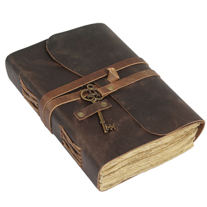Indiano in vera pelle Journal Sketch Book Custom copertina rigida del taccuino con serratura a chiave scrittura schizzi <span class=keywords><strong>Vintage</strong></span> filo morbido cucito - Product Image 3