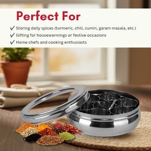 Boîte à épices en acier inoxydable Offre Spéciale avec couvercle Boîte à épices en acier inoxydable de haute qualité avec couvercle Nouveau Design Boîte à épices - Product Image 5