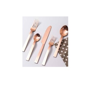 Juego de cubiertos de acero inoxidable con mango de utensilios de cocina Juego de cubiertos reutilizables de oro plateado para cuchara de boda Juegos de cocina con espejo, acero - Product Image 5