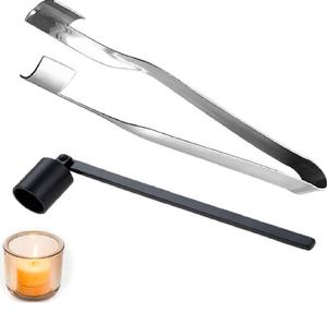 Éteignoir à bougie en métal noir fait à la main haut en argent parfait pour les fournitures de table de mariage élégantes accessoire de décoration unique pour la maison - Product Image 1