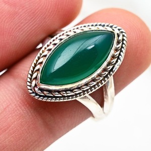 925 argent Sterling vert Onyx pierre précieuse bague bijoux à la main en argent Boho Style bague bijoux pour femmes cadeau de mariage pour femme - Product Image 4