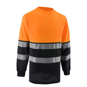Camiseta de manga larga de seguridad vial personalizada al por mayor, camiseta Polo de trabajo de dos tonos, camiseta Polo fluorescente naranja - Product Image 2