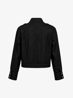 Veste en jean pour homme DiZNEW personnalisée, vintage, noire, avec boutons argentés, col montant, OEM ODM, étiquette privée