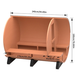 Sauna en cèdre rouge canadien, stock entrepôt US, sauna extérieur en bois naturel à vendre - Product Image 2