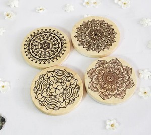 Round Wood <b>Coasters</b> Mandala Style <b>Drink</b> <b>Coasters</b> for Hot and Cold <b>Drinks</b> Wooden Mandala Walnut <b>Coasters</b> Intricate - Product Image 6