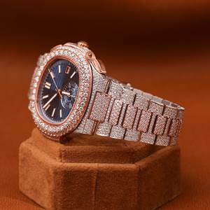 Personalizado Totalmente Iced Out Hip Hop VVS Clarity Moissanite Diamond Reloj de acero inoxidable para hombres Pass Diamond Tester - Product Image 2