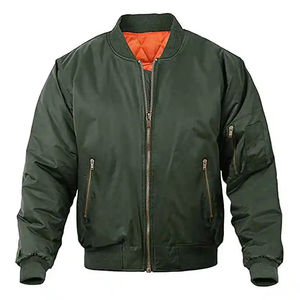 Blouson aviateur en satin personnalisé OEM pour hommes en coton et polyester de haute qualité avec deux poches latérales pour l'hiver - Product Image 3