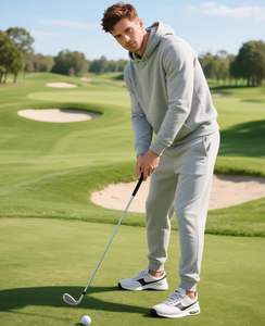 Ensemble de survêtement streetwear léger pour homme en coton 100% délavé à l'acide dégradé bleu à séchage rapide pour le jogging d'hiver avec capuche - Product Image 3