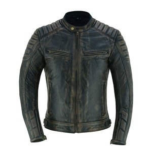 Chaqueta de carreras de cuero genuino para hombre con logotipo personalizado chaquetas de motorista de calle de cuero de nuevo diseño personalizadas - Product Image 1
