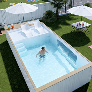 Piscine hors sol de 20 pieds avec pompe filtrante et échelle pour petit jardin domestique, mini piscine extérieure en fibre de verre, installation facile - Product Image 6