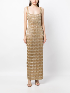 Robe longue en mousseline de soie sans manches pour femmes Style fronde dos nu pour les soirées de club de plage d'été antistatique - Product Image 3