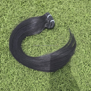 Indonesian Luxury 12" Human Bundles 12a Grade Virgin Remy Natural Color Shed-Resistant Soft Shiny Super Double Drawn Double Weft - Product Image 2