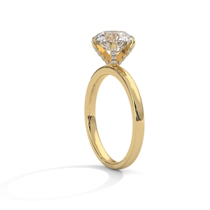 แหวนทอง 14k ประดับเพชรเดี่ยว 1 กะรัต เพชรเลี้ยงในห้องปฏิบัติการ ตัวเรือน 6 ก้าน แหวนหมั้น พร้อมใบรับรอง IGI - Product Image 2