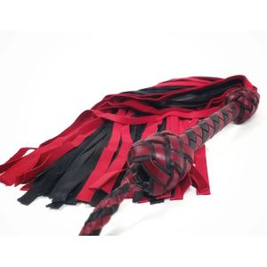 JEXMOO Fouets en cuir faits main personnalisés, outils artisanaux, rouge et noir, nouveauté, 2 ensembles pour adultes, équipement de bondage international - Product Image 6