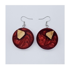 Dernières boucles d'oreilles en résine verte royale et en bois pour dames, Design élégant en forme de Triangle, bijoux de mode en résine - Product Image 4