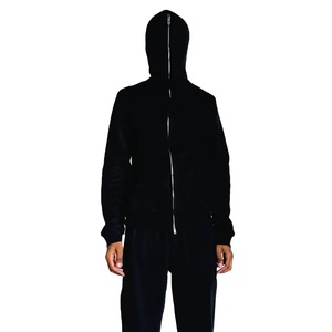 Full Face Zip Hoodie Custom Logo Unisex Cotton <b>Fleeced</b> Blank Full Face Zip Hoodie <b>Black</b> And All Color Zip-up Hoodies Custom Made - Product Image 1