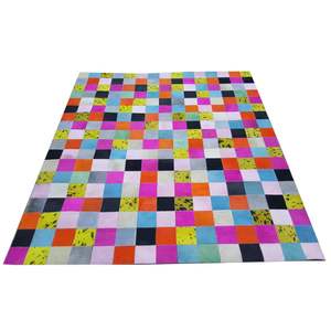 Haute qualité 100% authentique tapis en peau de vache naturelle moderne brodé cousu peau de vache tapis en cuir pour les maisons élégantes - Product Image 3