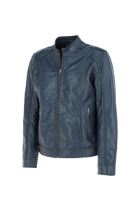 Veste en cuir véritable décontractée vintage pour homme, coupe ample, hiver, écologique, respirante, finition lavée, imperméable, fermeture éclair sur le devant - Product Image 4