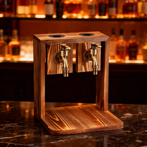 Dispensador <span class=keywords><strong>de</strong></span> Whisky Personalizado para Bar en Casa, con Doble Grifo y Cabeza <span class=keywords><strong>de</strong></span> Barril <span class=keywords><strong>de</strong></span> Madera, para Hombres, Esposos, Novios, Aniversarios y Cumpleaños - Product Image 2