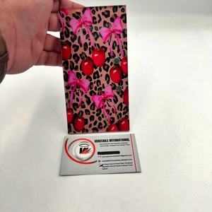 Tuiles d'extension de cils personnalisées en acrylique avec logo privé, écologiques, ovales, avec nœud rose, cerise et diamant, magnétiques - Product Image 2