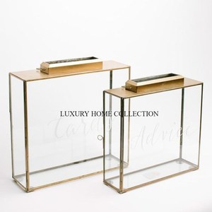 Boîtes de rangement pour cartes de décoration de mariage en métal couleur or Boîtes de rangement pour cartes en métal de fleurs Boîte de rangement de grande taille de qualité supérieure - Product Image 3