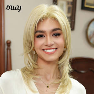 Kori-DWY Short Synthetic Wig Transparent Lace Front Free Part <b>Bleach</b> Blonde Color - Product Image 6
