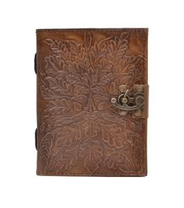 Arbre en relief en cuir véritable Journal fait à la main Vintage sort personnalisé papier vierge journal intime livre d'ombre cahier ou journal à couverture rigide - Product Image 1