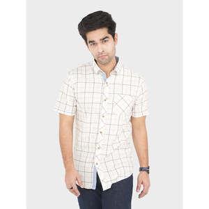 Camisa BAYOU para Hombre, 100% Algodón, Casual, a Cuadros, Corte Slim Fit, Tela Popelina Transpirable, Cuello Extendido, Talla XL - Product Image 4