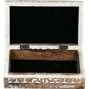 กล่องไม้แกะสลักแบบกำหนดเองกล่องเครื่องเพชรพลอยแกะสลักด้วยมือไม้มะม่วงเผากล่องของขวัญที่กำหนดเองจากผู้ส่งออกอินเดีย - Product Image 4