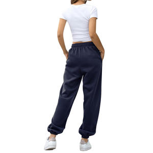 Pantalones Deportivos de Cintura Alta para Mujer, Estilo Jogger, Holgados, Casuales, de Pierna Ancha, con Cordón Elástico - Product Image 4