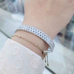 Prêt à être expédié nouvel arrivage 2023 Cooper bijoux CZ pierre bracelet mode fête vente en gros pour femmes odm oem obm bijoux - Product Image 3