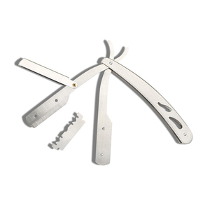 Maquinilla de afeitar de barbero de alta calidad con mango plegable de hoja única de acero inoxidable con logotipo personalizado ajustable para afeitado de hombres - Product Image 6