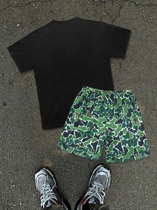 Conjunto de Camiseta y Pantalones Cortos de Verano para Hombre, Moda Urbana, Algodón Transpirable, Ropa Deportiva Informal de Dos Piezas - Product Image 2