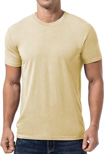 Custom Logo <b>Men</b> T-<b>Shirts</b> From Pakistan Made of Cotton & Bamboo Fiber Solid Pattern - Product Image 3