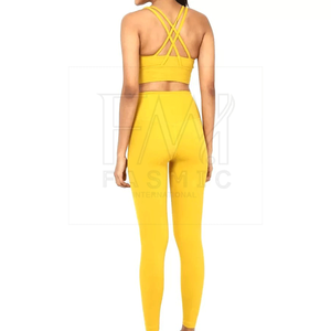 Ropa deportiva para gimnasio, sujetador, mallas de cintura alta, conjunto de entrenamiento para mujeres con embalaje personalizado, entrenamiento de gimnasio sin mangas sin costuras - Product Image 3