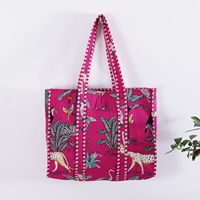 Tas jinjing katun cetak cantik untuk wanita tas perjalanan selimut buatan tangan India tas belanja bahu portabel