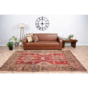 Turkish Rug, 5.2x9 ft Large Rug, Red <b>Brown</b> <b>Wool</b> Rug - Product Image 1